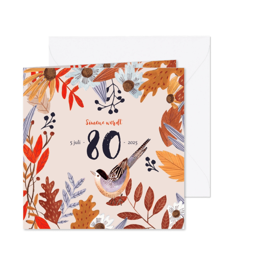 Uitnodiging herfstfeest oranje bladeren - Kaartimpressie