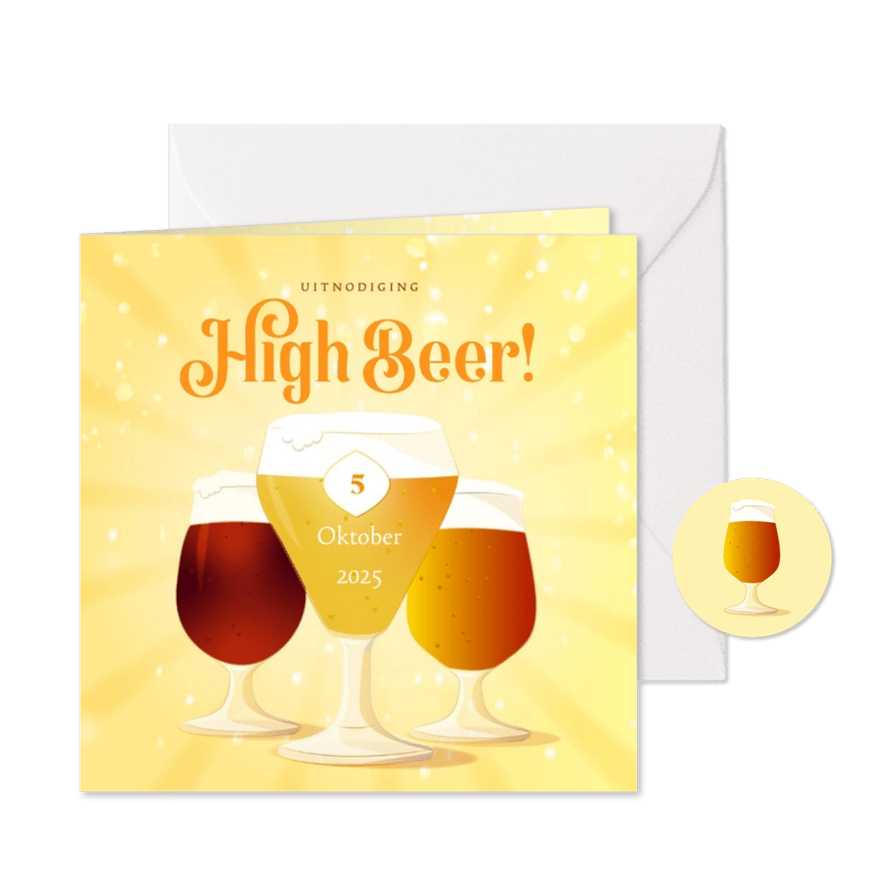 Uitnodiging high beer bierproeverij bruisend speciaal bier - Kaartimpressie