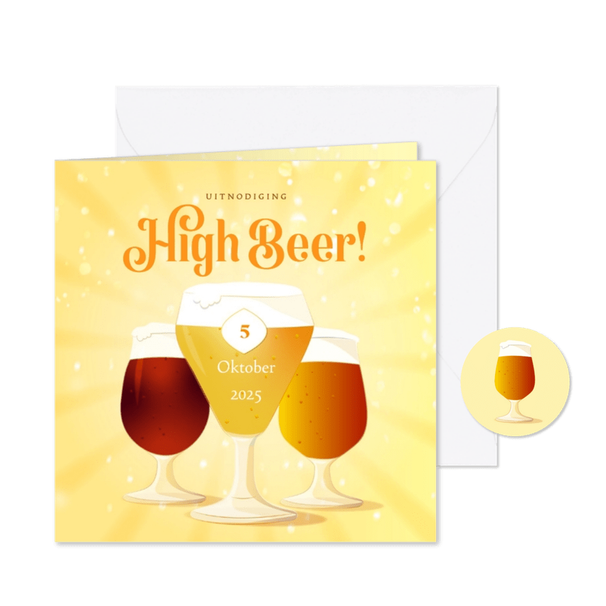Uitnodiging high beer bierproeverij bruisend speciaal bier - Kaartimpressie