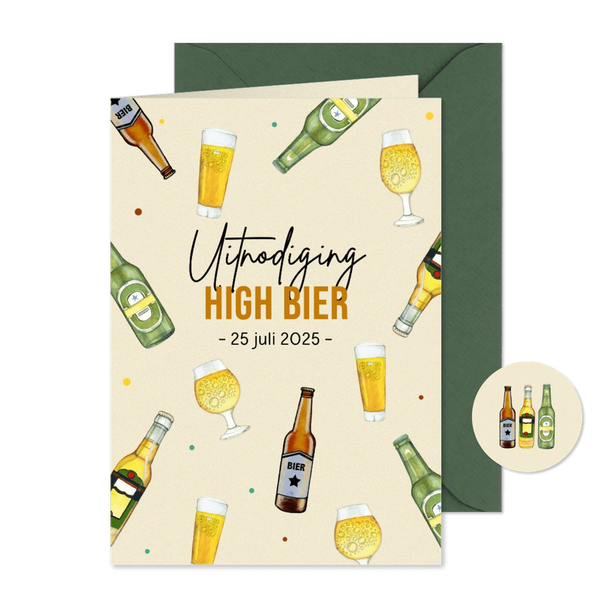 Uitnodiging high bier man - Kaartimpressie