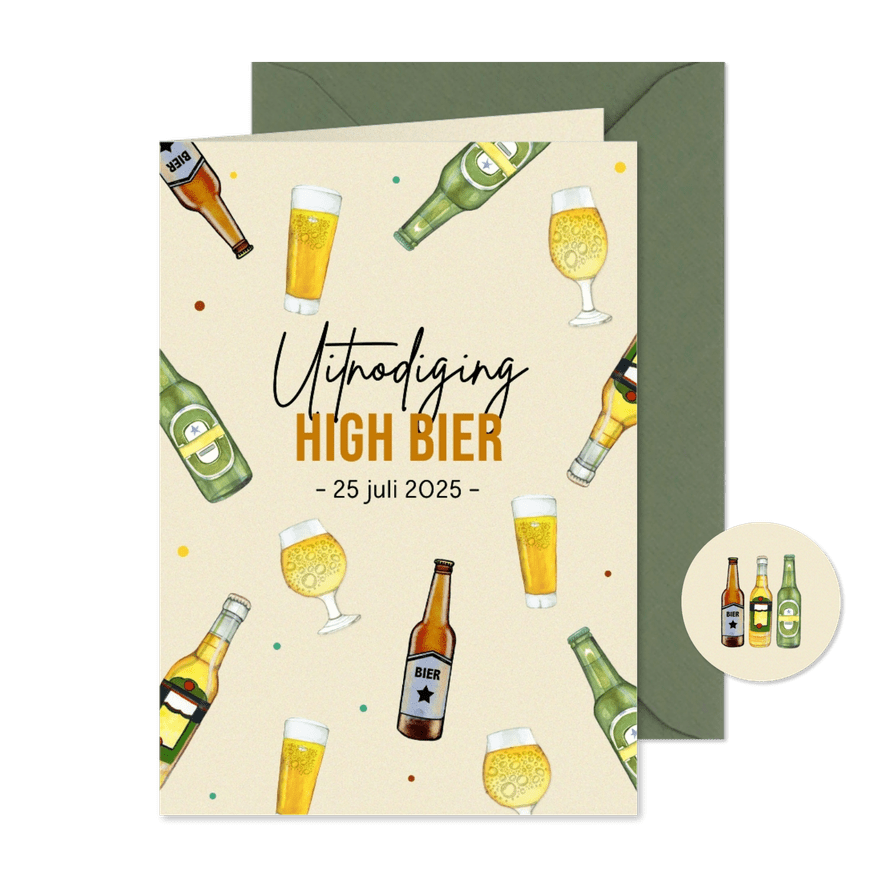 Uitnodiging high bier man - Kaartimpressie