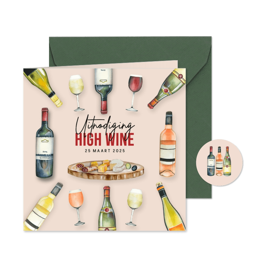 Uitnodiging high wine  - Kaartimpressie