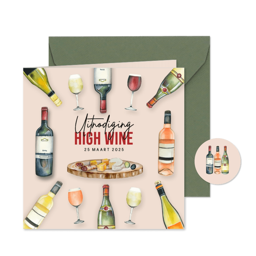 Uitnodiging high wine  - Kaartimpressie