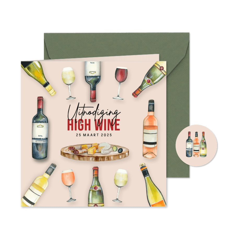 Uitnodiging high wine - Kaartimpressie