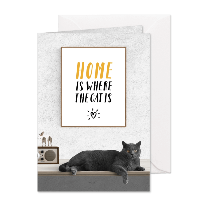 Uitnodiging Home is where the cat is - Kaartimpressie