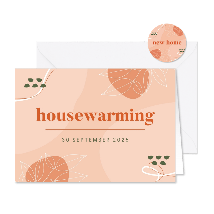 Uitnodiging housewarming abstract - Kaartimpressie