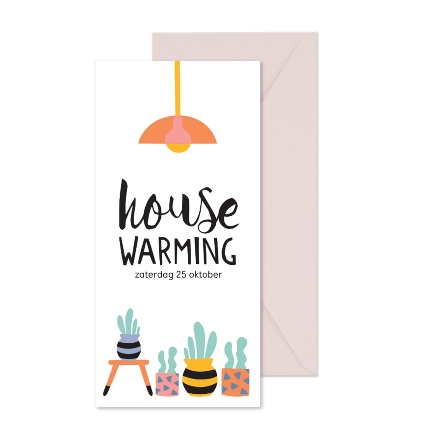 Uitnodiging housewarming cactus - Kaartimpressie