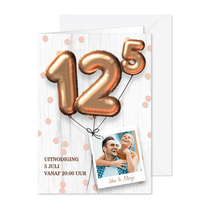 Uitnodiging huwelijk jubileum 12,5 jaar - Kaartimpressie