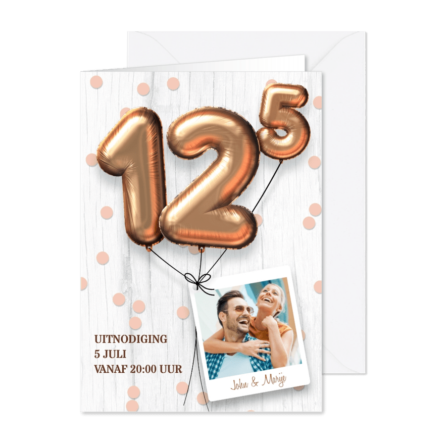 Uitnodiging huwelijk jubileum 12,5 jaar - Kaartimpressie