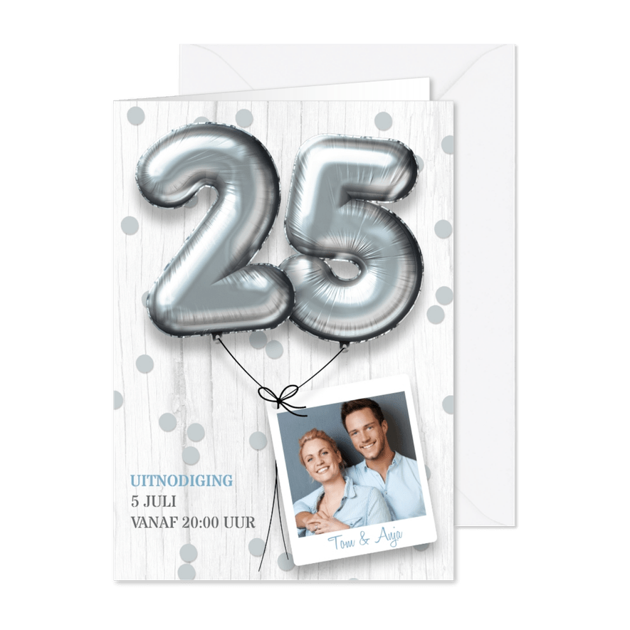 Uitnodiging huwelijk jubileum 25 jaar - Kaartimpressie