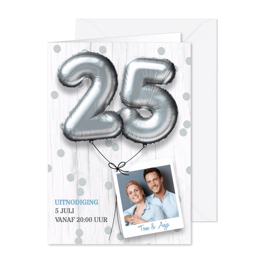 Uitnodiging huwelijk jubileum 25 jaar - Kaartimpressie