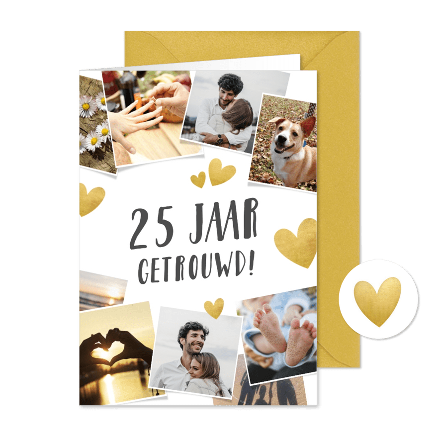 Uitnodiging huwelijksjubileum 12,5 jaar - fotocollage - Kaartimpressie