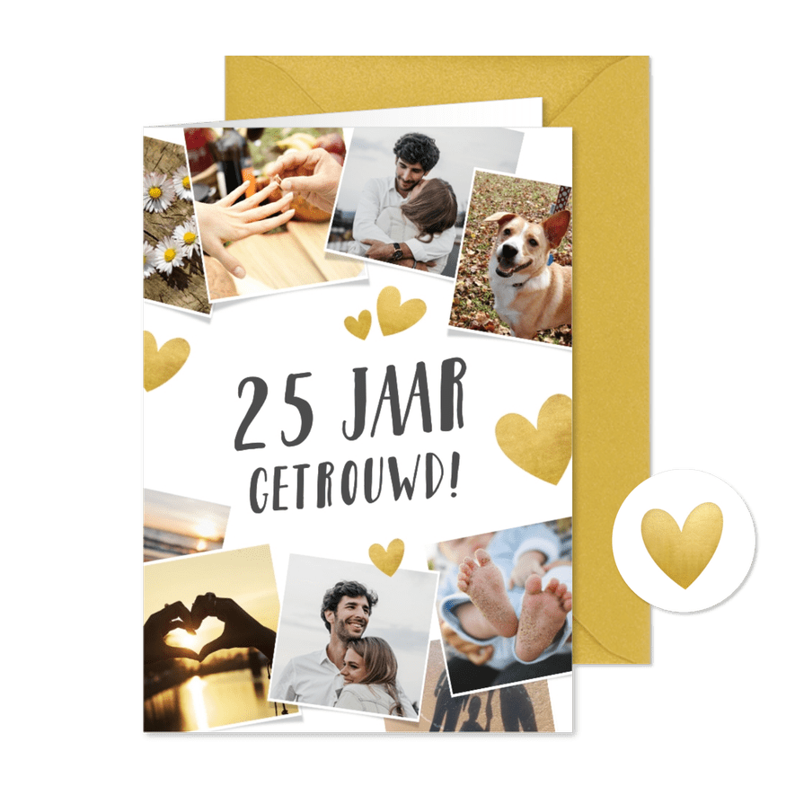 Uitnodiging huwelijksjubileum 12,5 jaar - fotocollage - Kaartimpressie