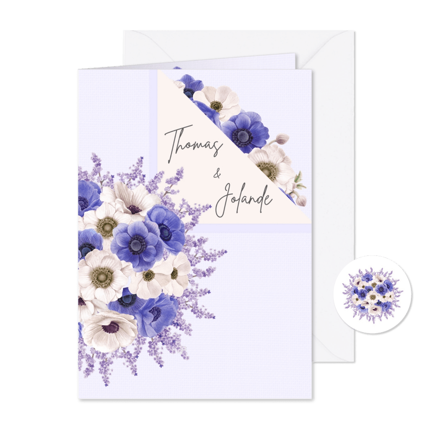 Uitnodiging jubileum anemonen - Kaartimpressie