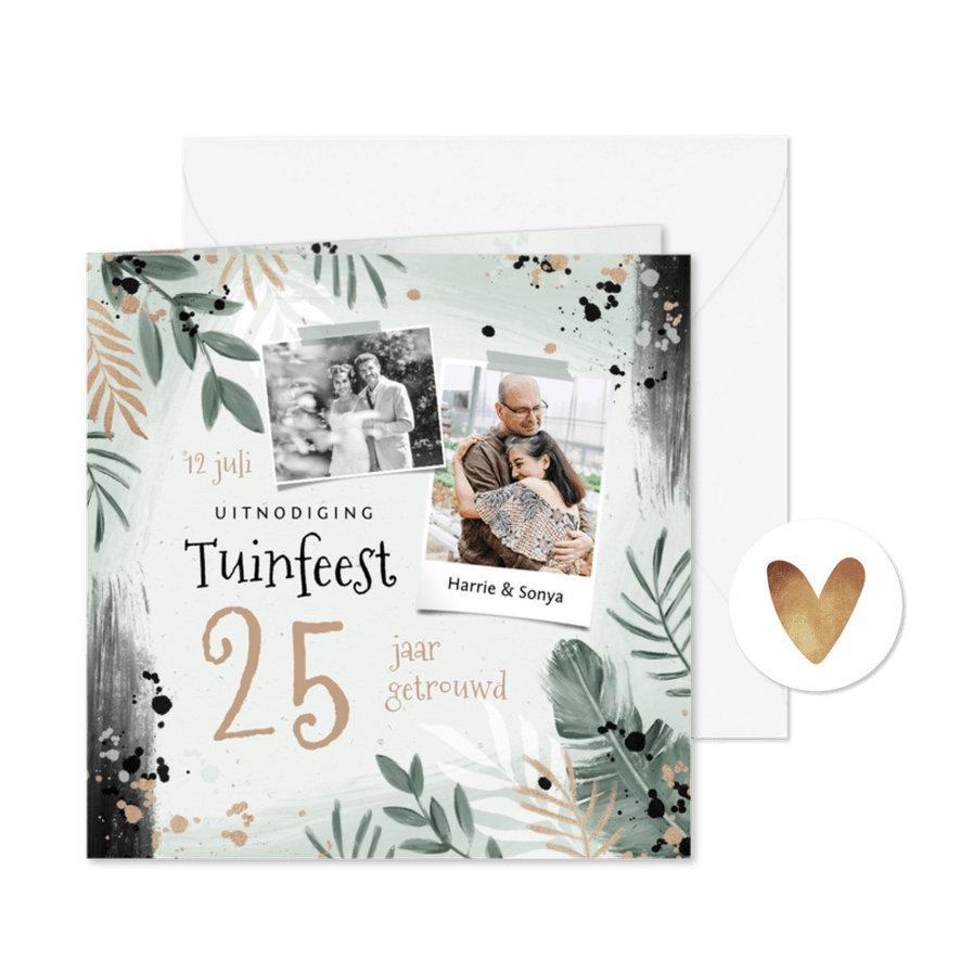 Uitnodiging jubileum botanisch verf tuinfeest foto - Kaartimpressie