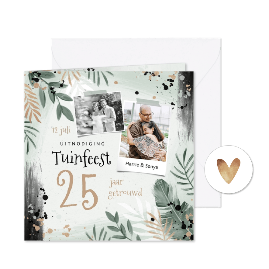 Uitnodiging jubileum botanisch verf tuinfeest foto - Kaartimpressie
