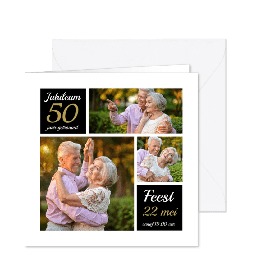 Uitnodiging jubileum collage OT - Kaartimpressie