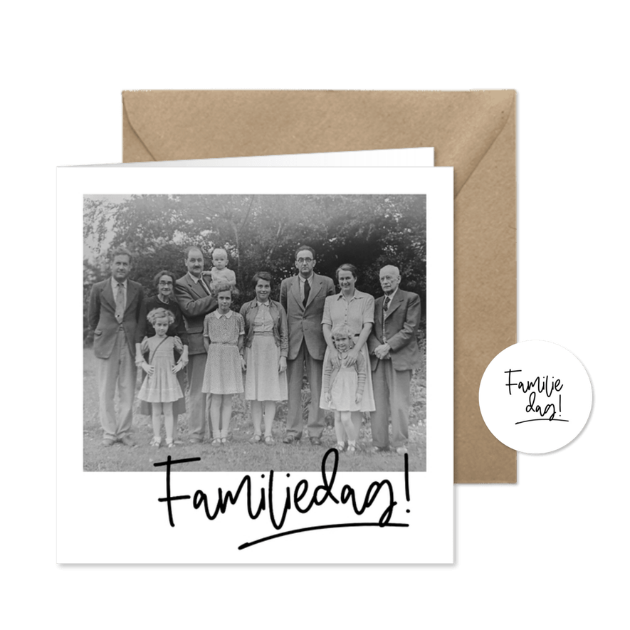 Uitnodiging jubileum Familiedag! fotokader met grote foto - Kaartimpressie