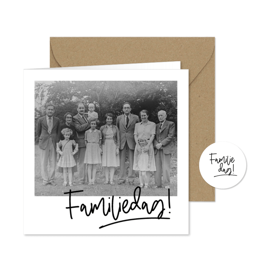 Uitnodiging jubileum Familiedag! fotokader met grote foto - Kaartimpressie