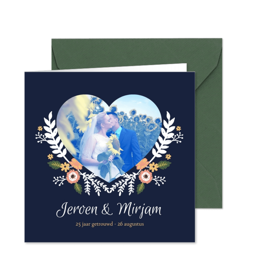 Uitnodiging jubileum hart foto - Kaartimpressie