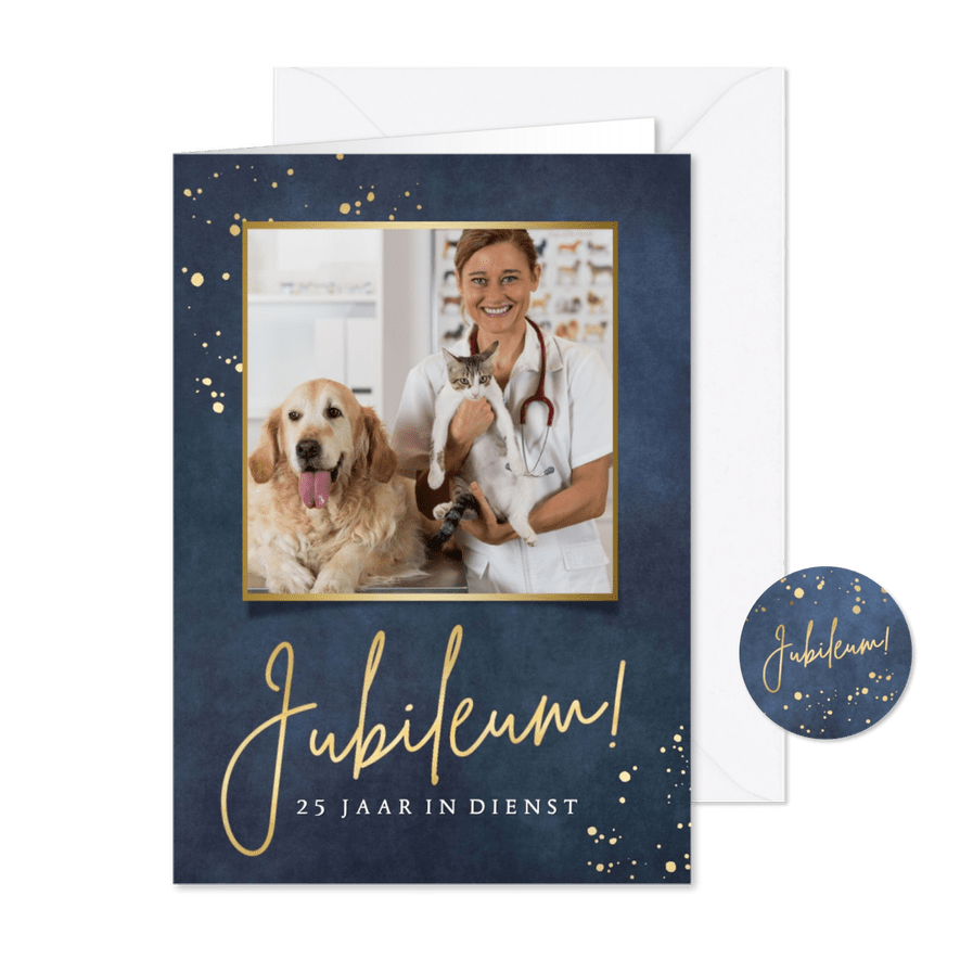 Uitnodiging jubileum medewerker met foto - Kaartimpressie