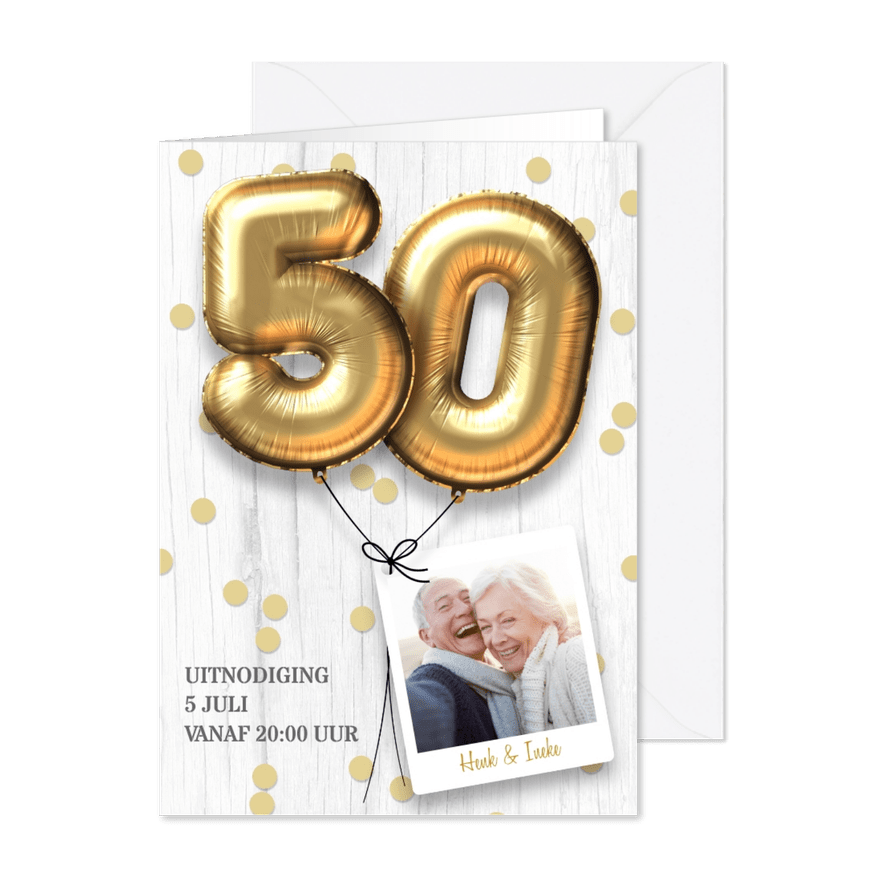 Uitnodiging jubileumhuwelijk 50 jaar - Kaartimpressie