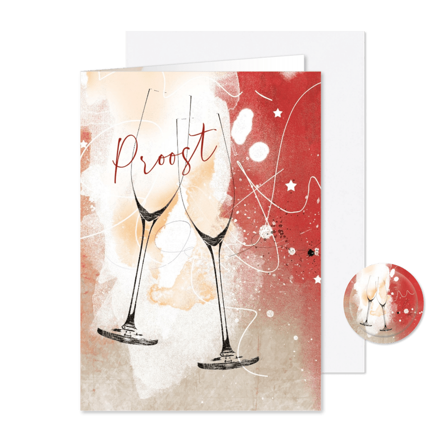Uitnodiging kerst nieuwjaar borrel - Kaartimpressie