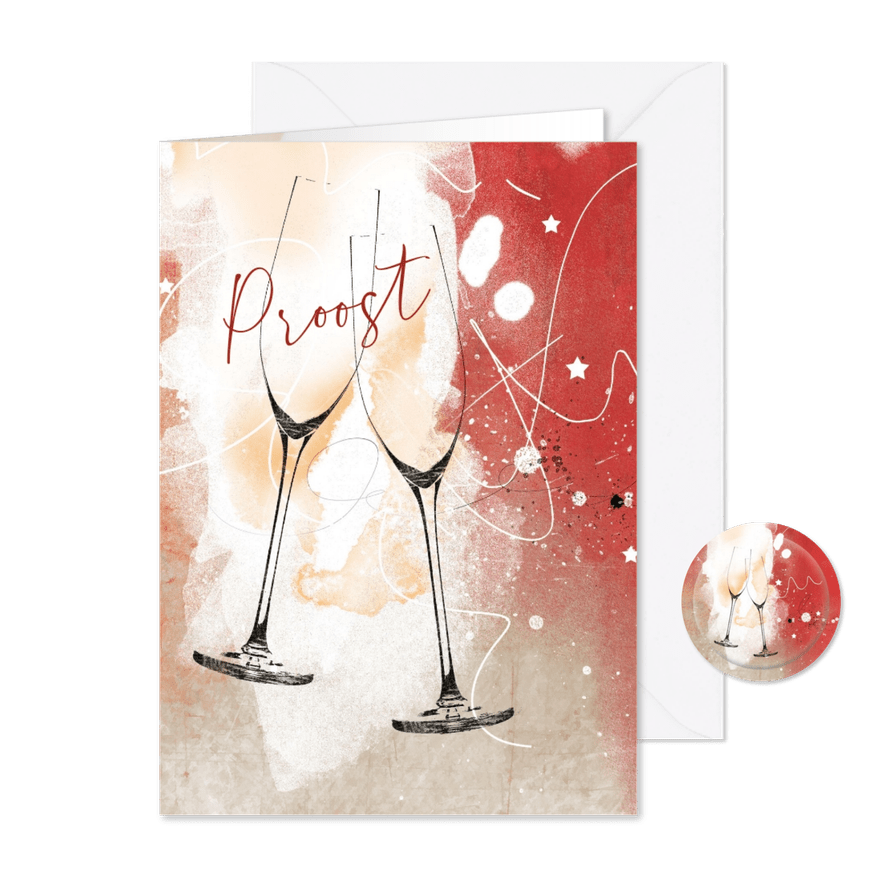 Uitnodiging kerst nieuwjaar borrel - Kaartimpressie