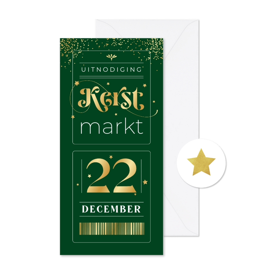 Uitnodiging kerstmarkt zakelijk bedrijf bedankt medewerkers - Kaartimpressie