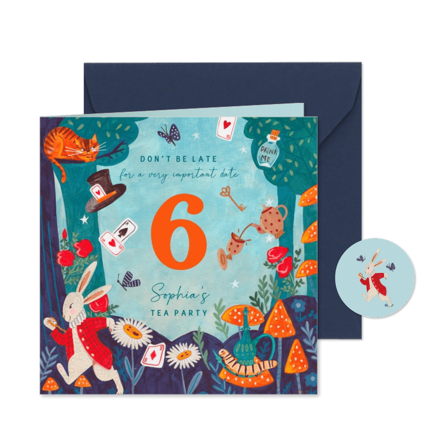 Uitnodiging kinderfeestje high tea wonderlijk sprookje - Kaartimpressie