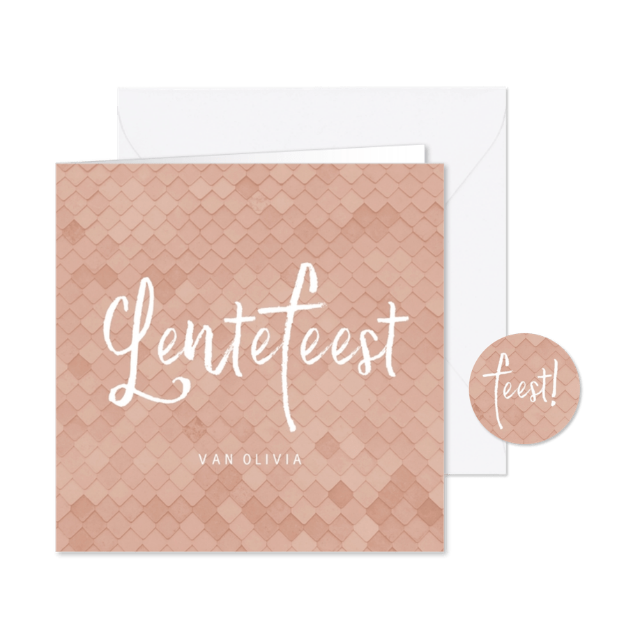 Uitnodiging Lentefeest minimalistisch met patroon - Kaartimpressie