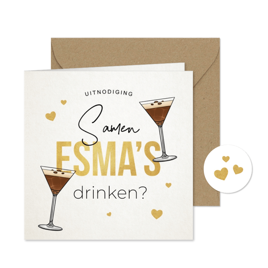 Uitnodiging meidenavond esma cocktail party  - Kaartimpressie