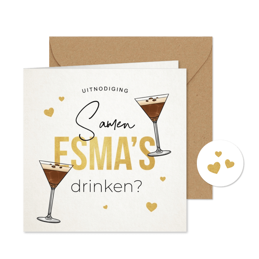 Uitnodiging meidenavond esma cocktail party  - Kaartimpressie