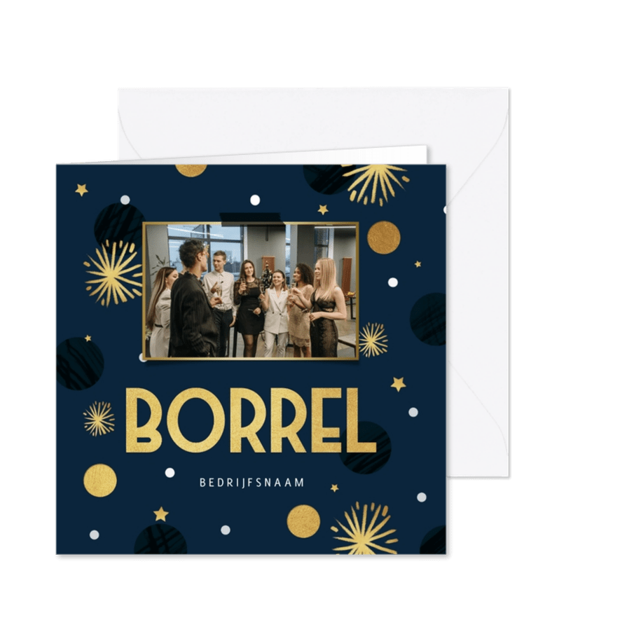 Uitnodiging nieuwjaarsborrel vuurwerk - Kaartimpressie