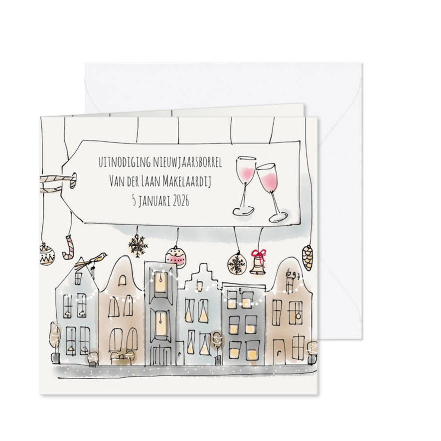 Uitnodiging Nieuwjaarsborrel - Kaartimpressie