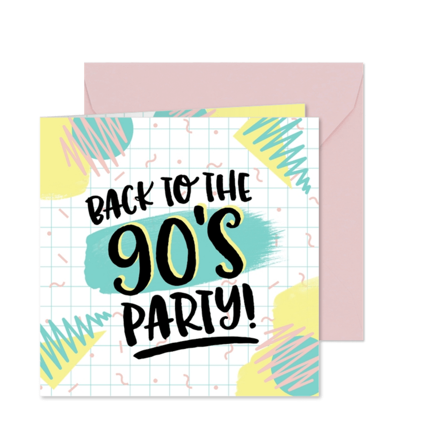 Uitnodiging nineties 90's feest party - Kaartimpressie