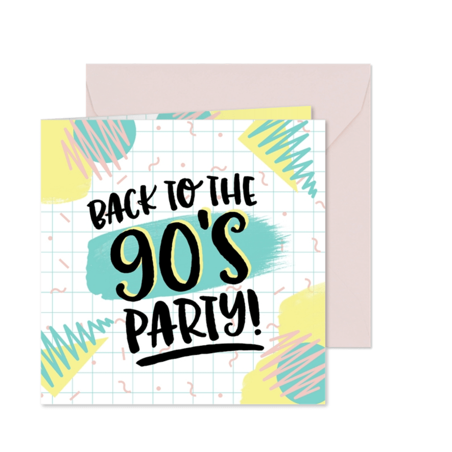 Uitnodiging nineties 90's feest party - Kaartimpressie