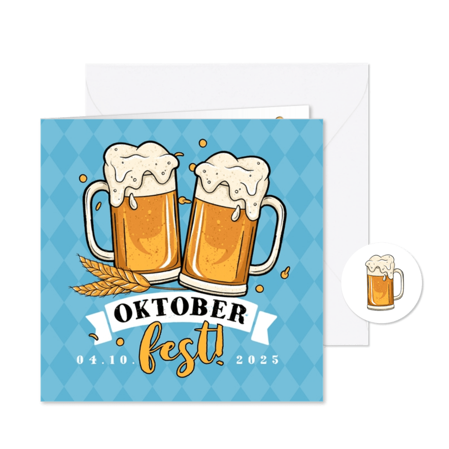 Uitnodiging oktoberfest bier illustratie confetti - Kaartimpressie