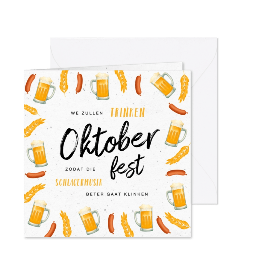 Uitnodiging Oktoberfest bier worst duits - Kaartimpressie