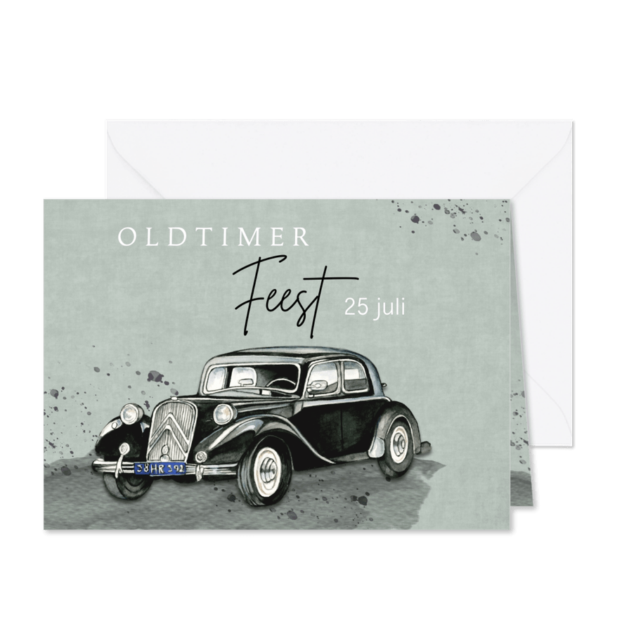 Uitnodiging oldtimer - Kaartimpressie