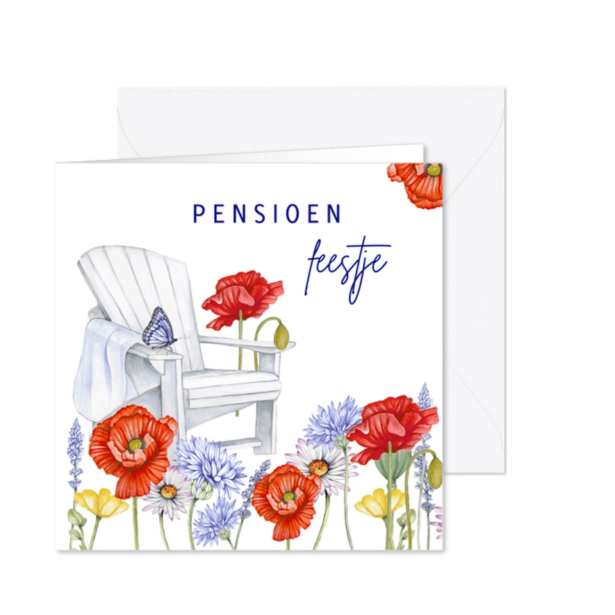 Uitnodiging pensioen klaprozen - Kaartimpressie