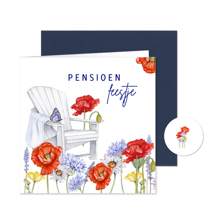 Uitnodiging pensioen klaprozen - Kaartimpressie