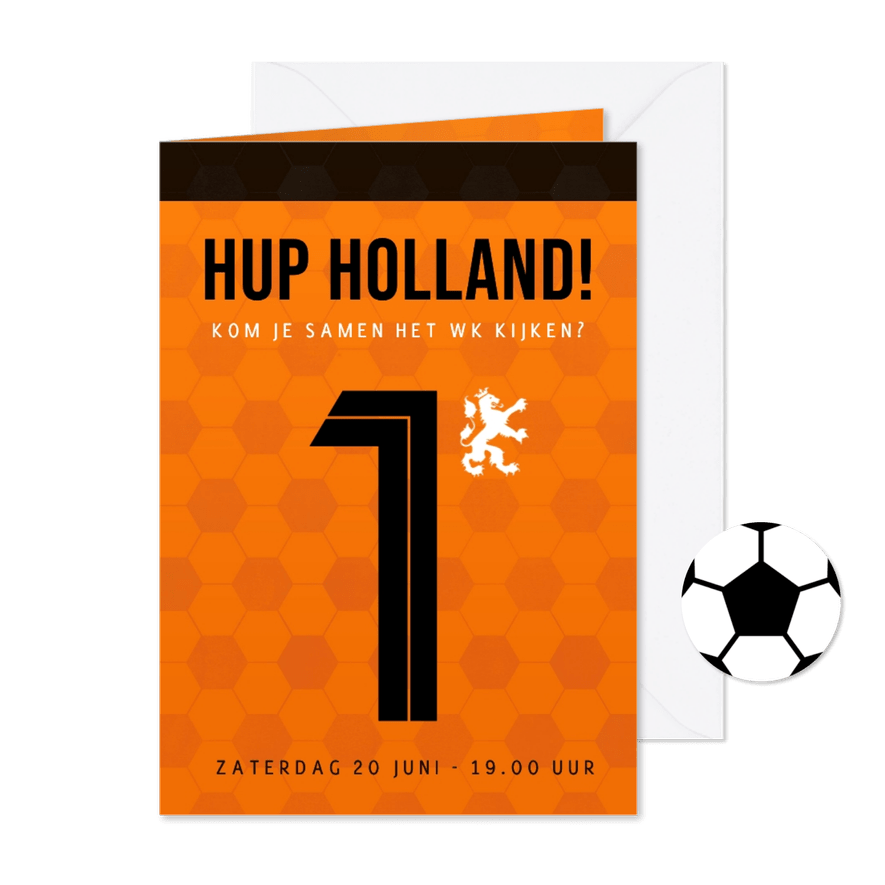 Uitnodiging samen wedstrijd voetbal kijken - Kaartimpressie