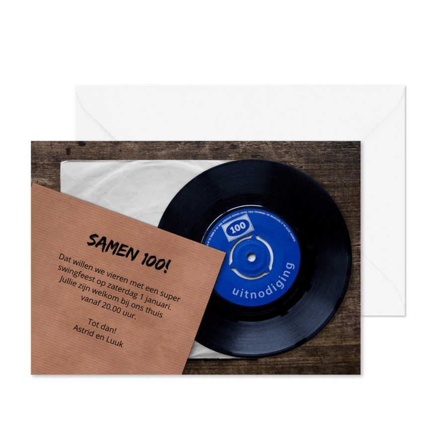 Uitnodiging samen XX jaar LP - Kaartimpressie
