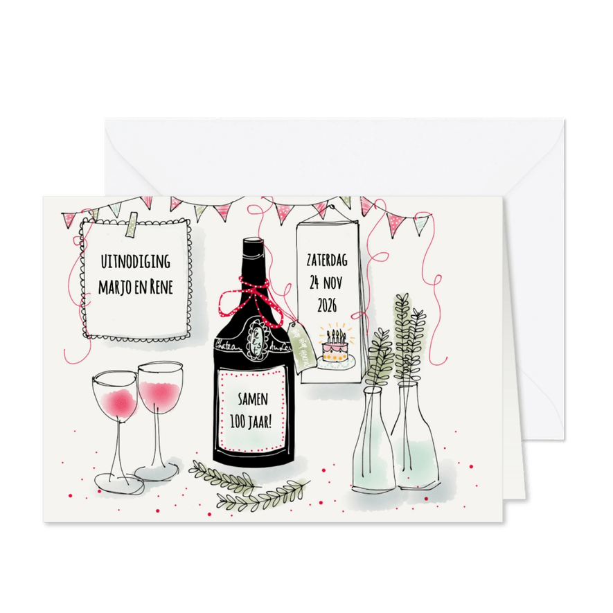 Uitnodiging Samen Zoveel Jaar - Kaartimpressie