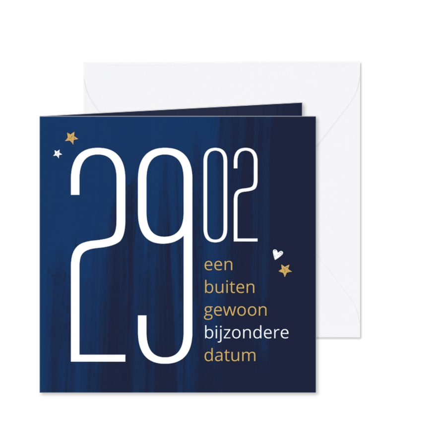 Uitnodiging schrikkeljaar verjaardag - Kaartimpressie