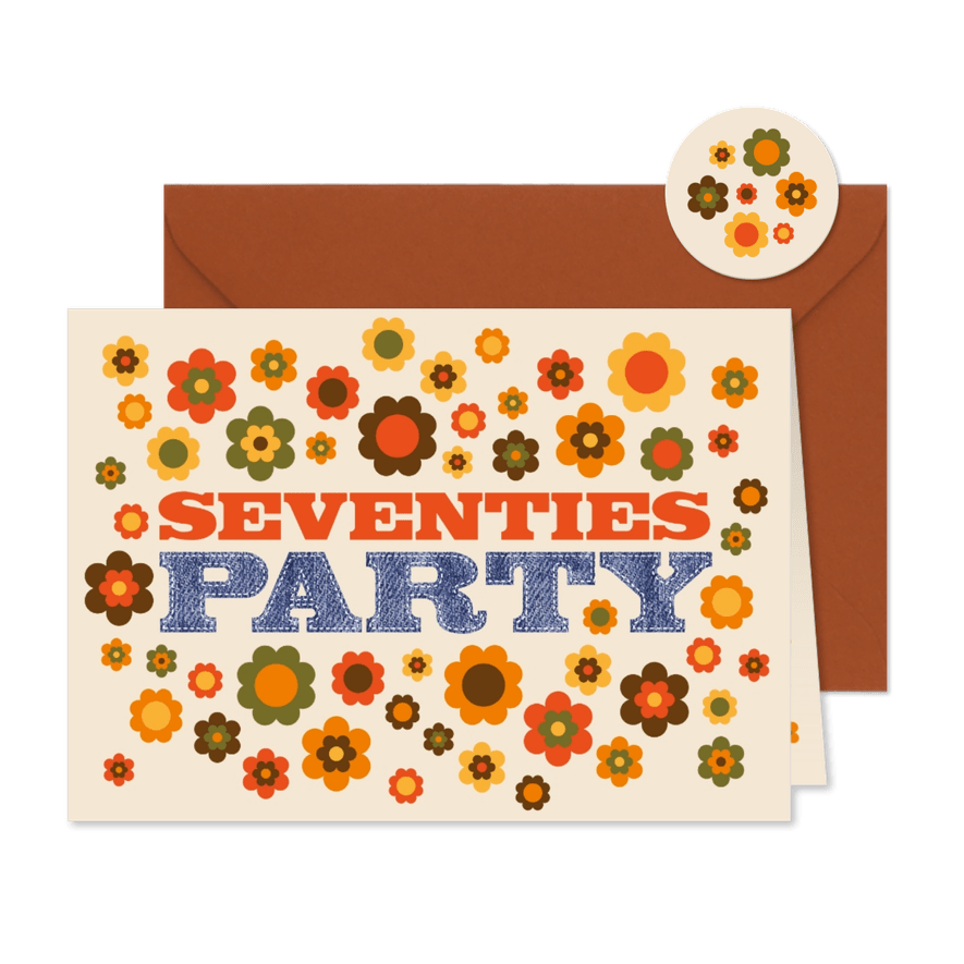 Uitnodiging Seventies party - Kaartimpressie