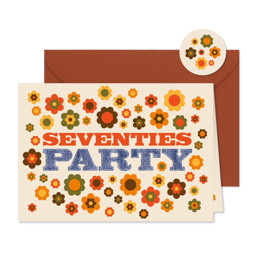 Uitnodiging Seventies party - Kaartimpressie