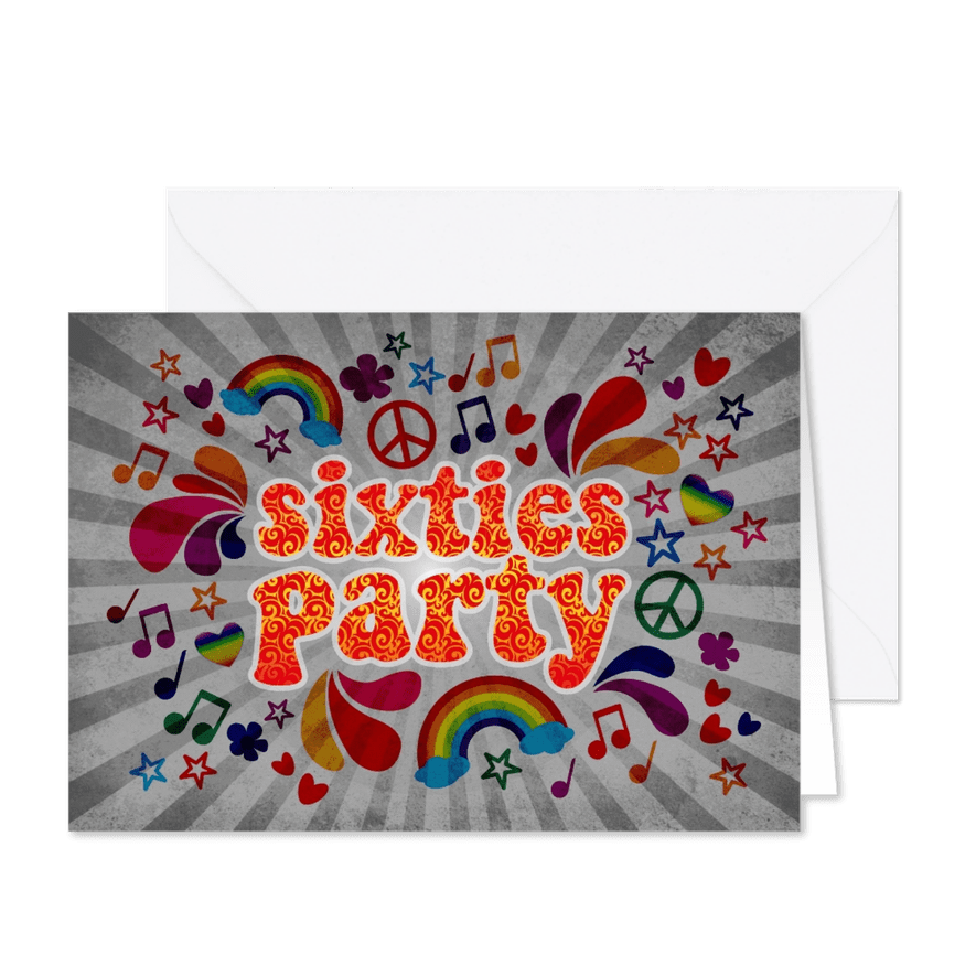 Uitnodiging Sixties party - Kaartimpressie