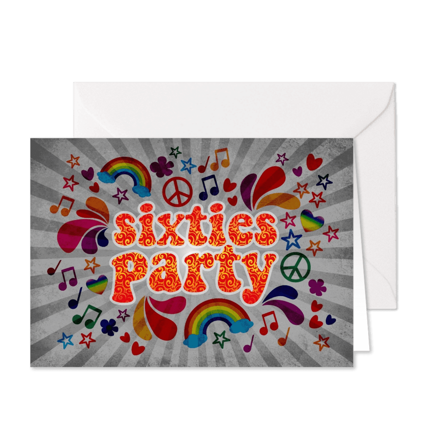 Uitnodiging Sixties party - Kaartimpressie